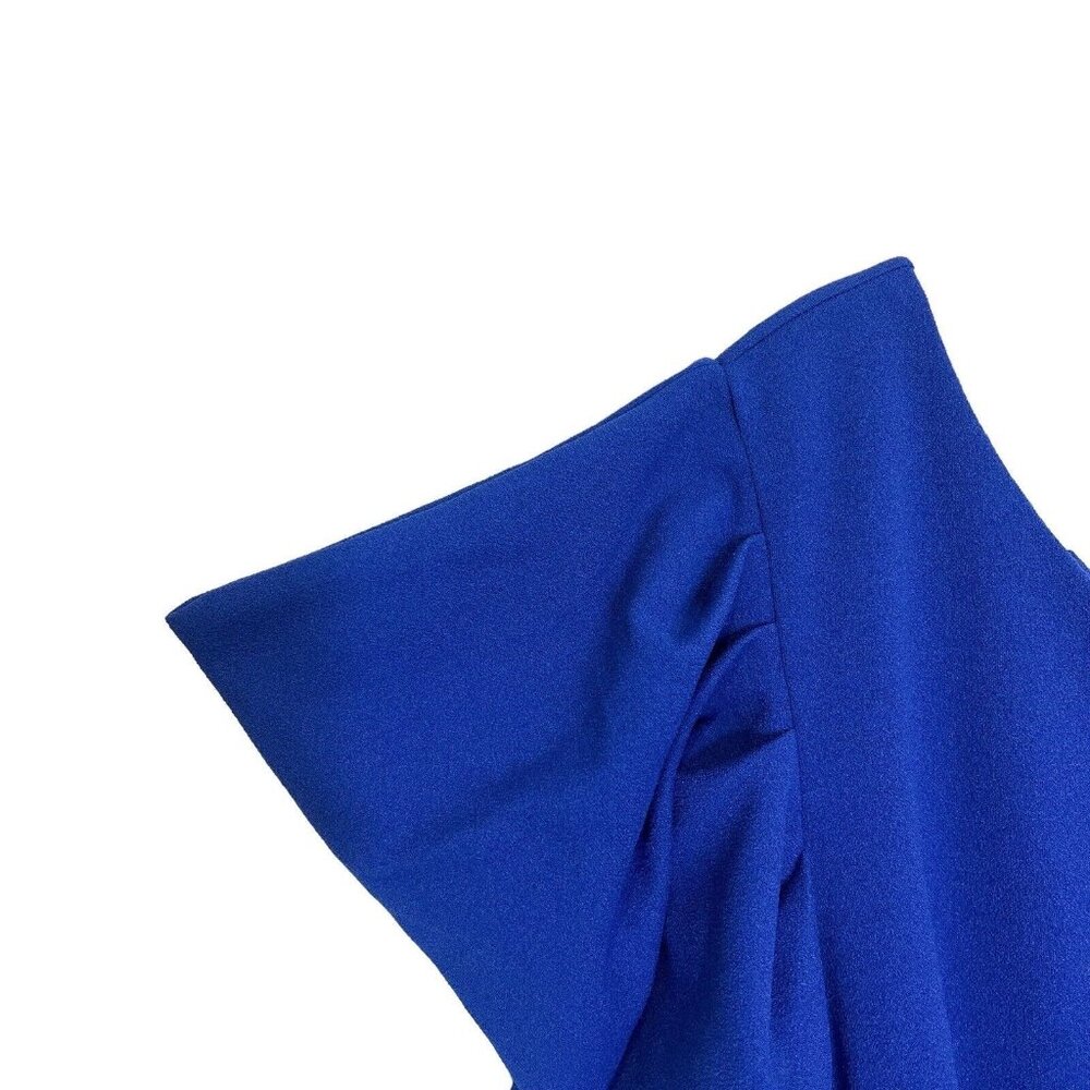 ILLord NWT Dress Size 1X Blue‎ Grace Asymmetrical Ruffle Sleeve High Low Midi - Picture 3 of 7